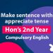 make sentence with appreciate tense