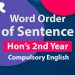 word order sentences exercises honours 2nd year